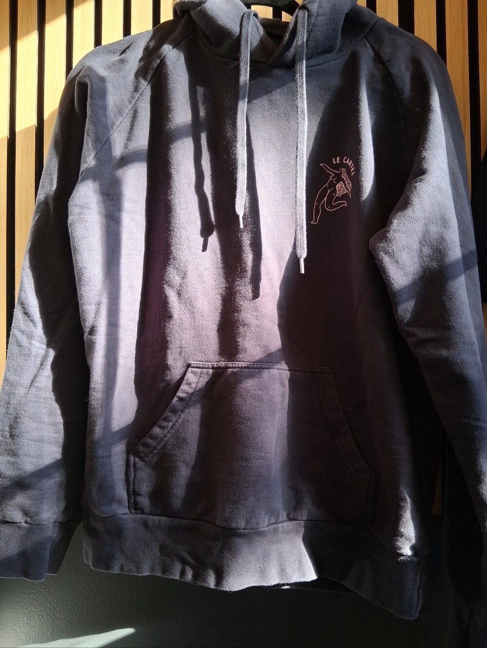 Men's Black Pullover Hoodie with Small Chest Logo